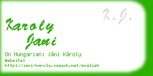 karoly jani business card